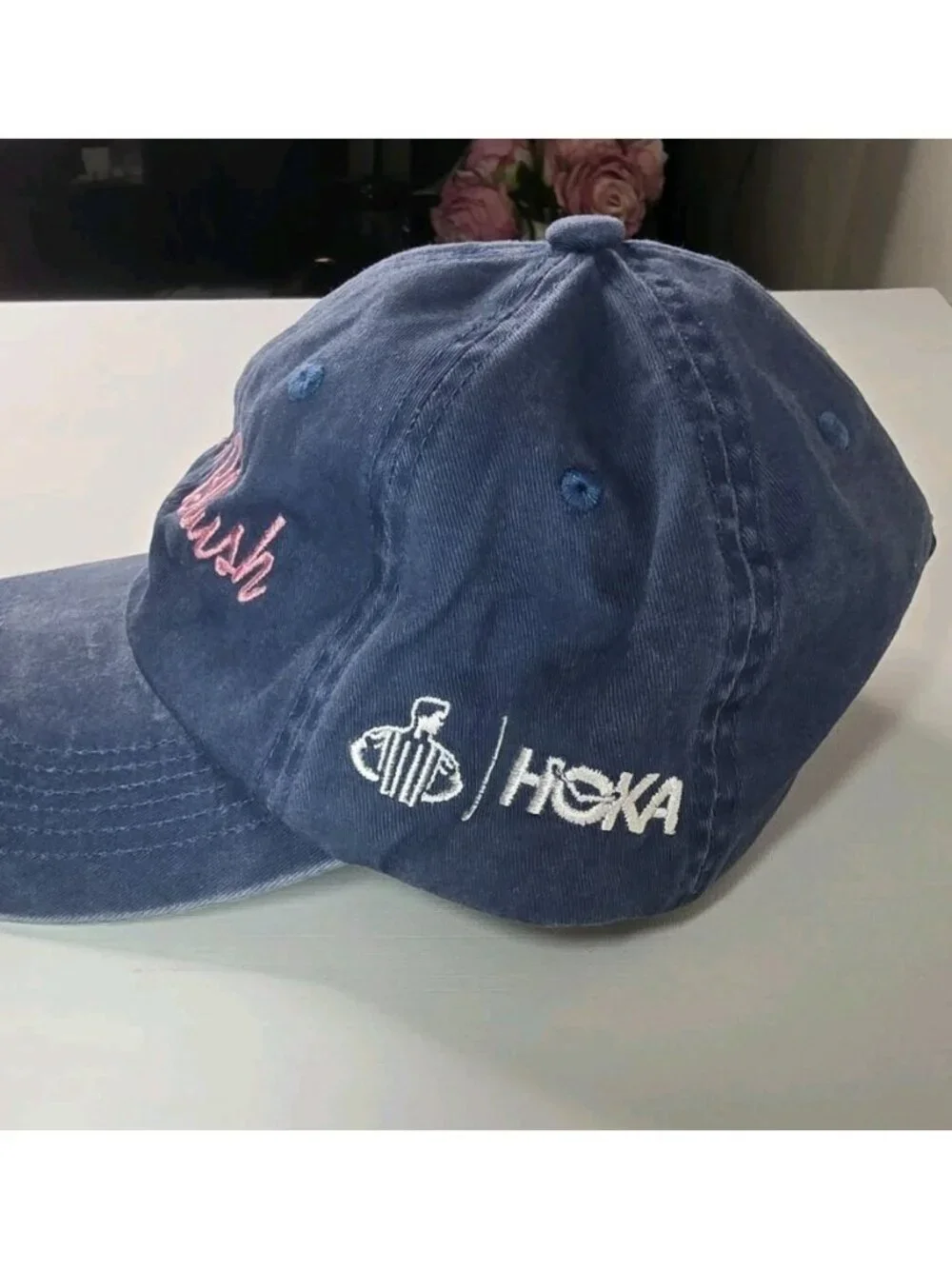 “HOKA Fall in Blush Embroidered Port Authority Adjustable Hat Cap Promo Running”